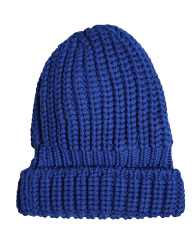 Dolce & Gabbana Wintermütze aus blauer Wolle gestrickt
