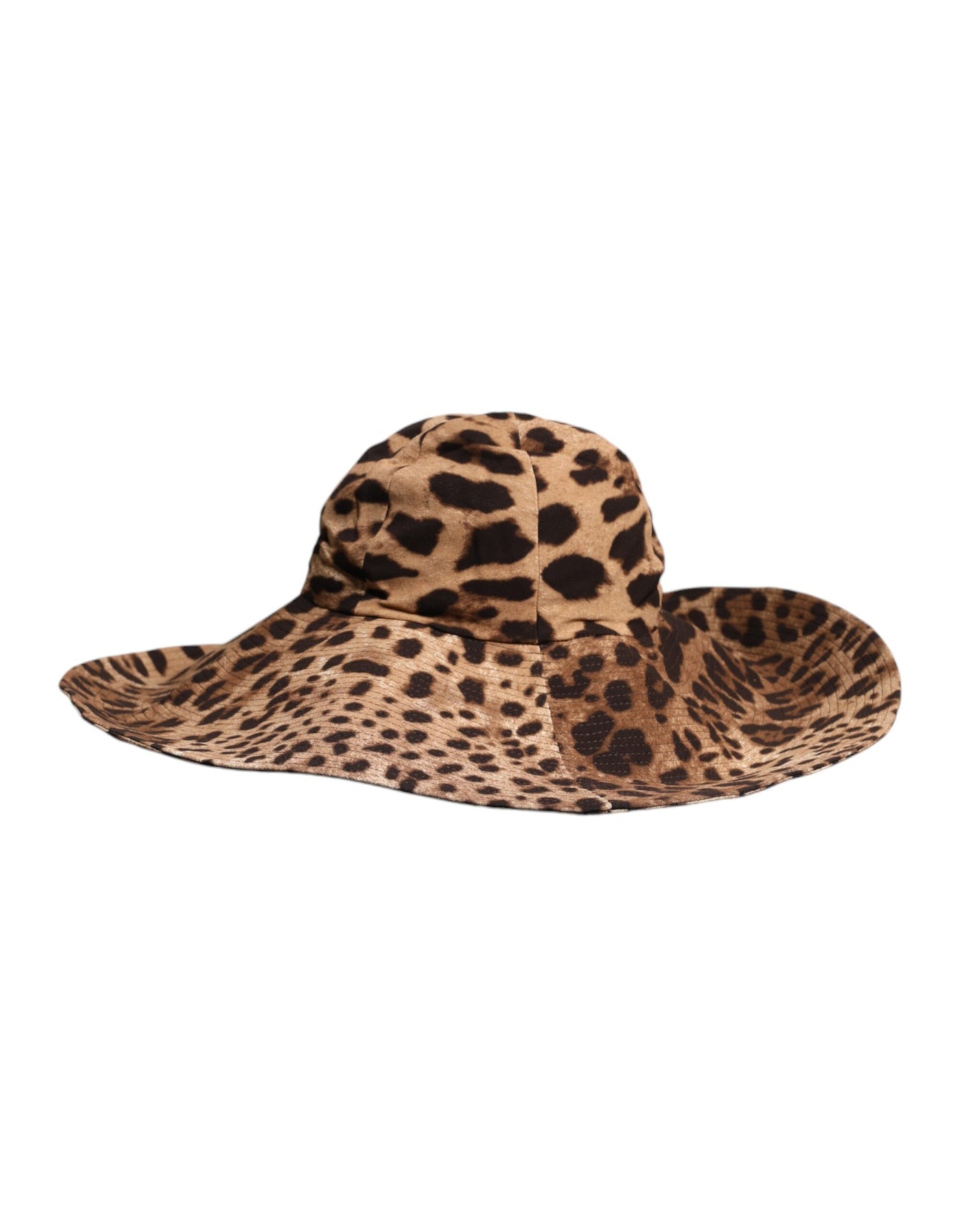 Dolce & Gabbana Brauner Leopard Viskose Frauen Eimer Hut