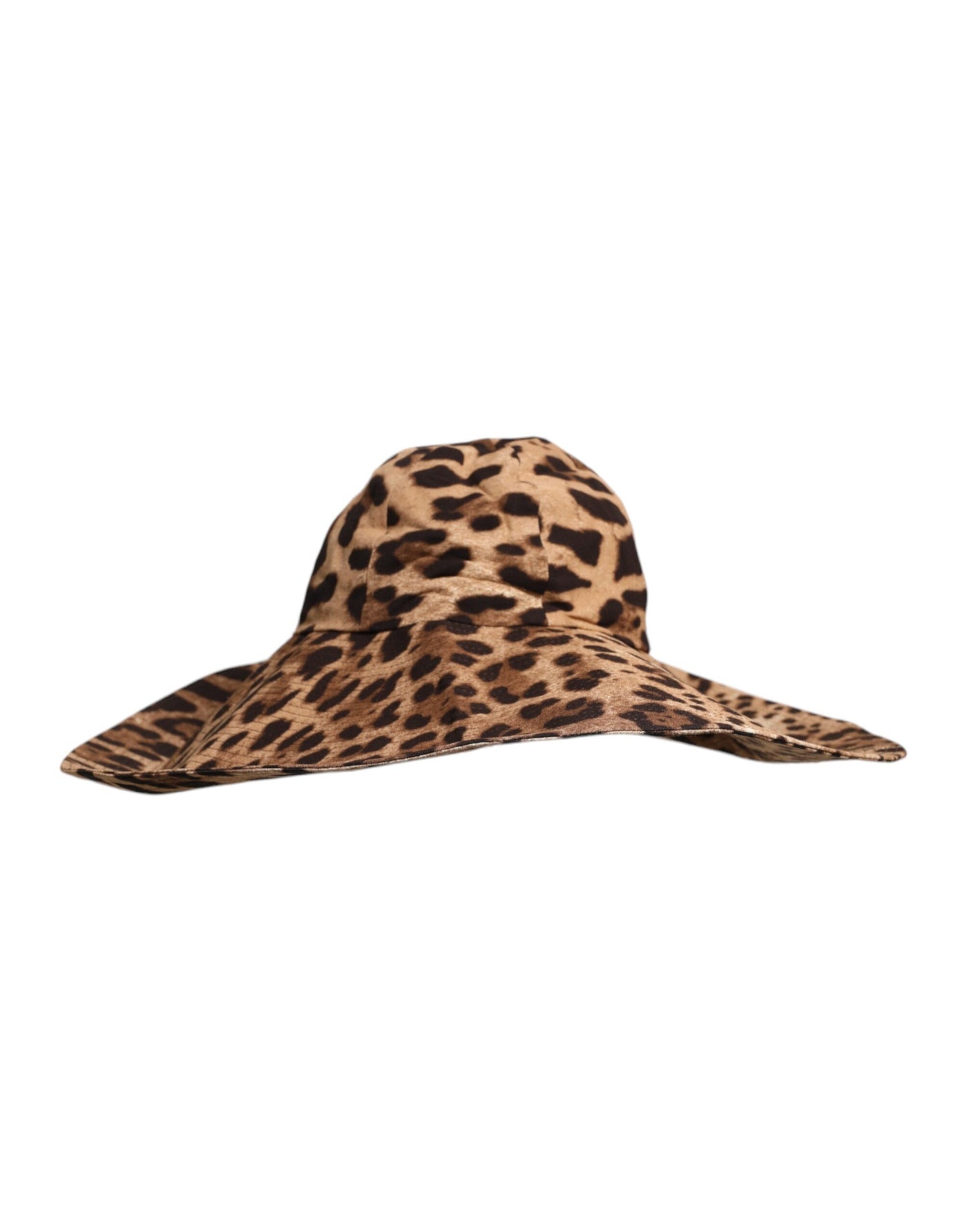 Dolce & Gabbana Brauner Leopard Viskose Frauen Eimer Hut