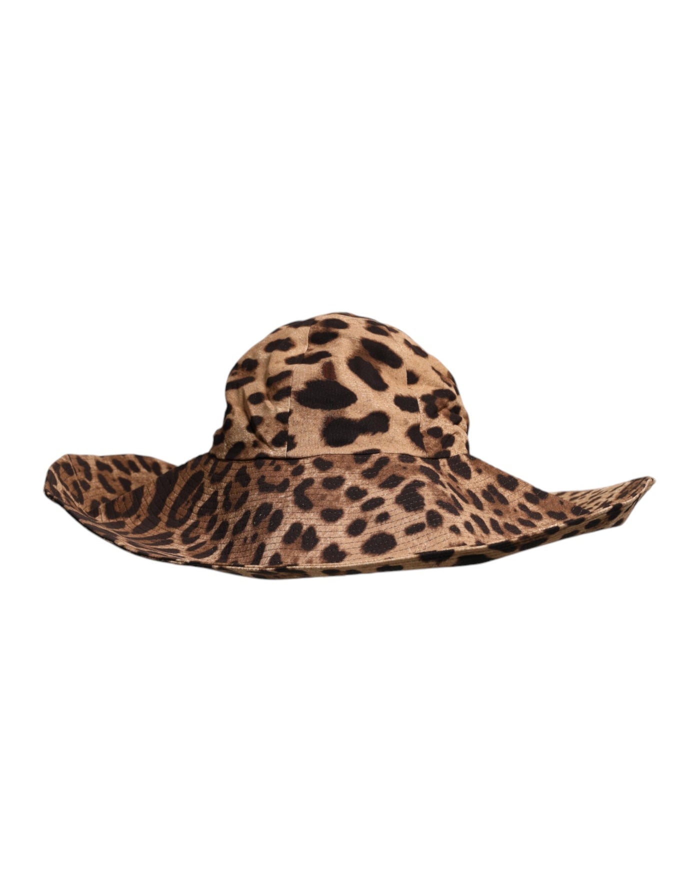 Dolce & Gabbana Brauner Leopard Viskose Frauen Eimer Hut