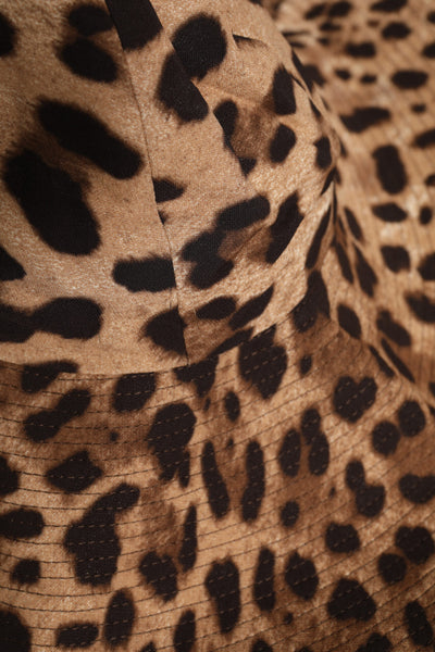 Dolce & Gabbana Brauner Leopard Viskose Frauen Eimer Hut