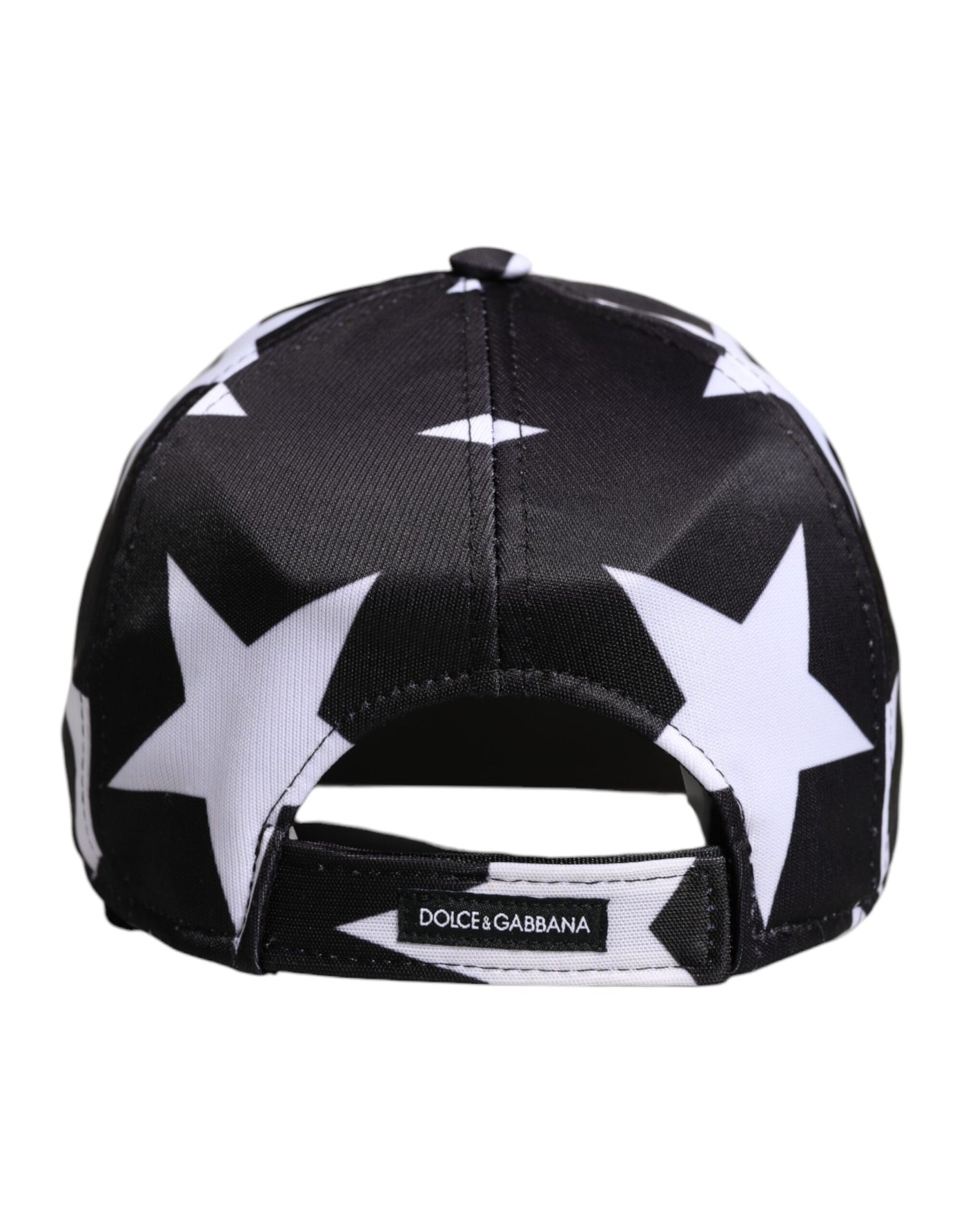 Dolce & Gabbana Schwarze Baseballmütze mit Sternendruck aus Polyester