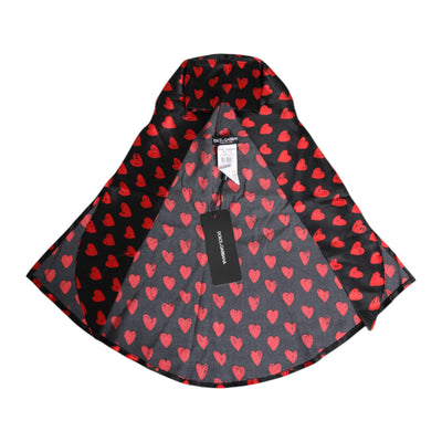 Dolce & Gabbana Schwarz Rote Herzen Polyester Hut