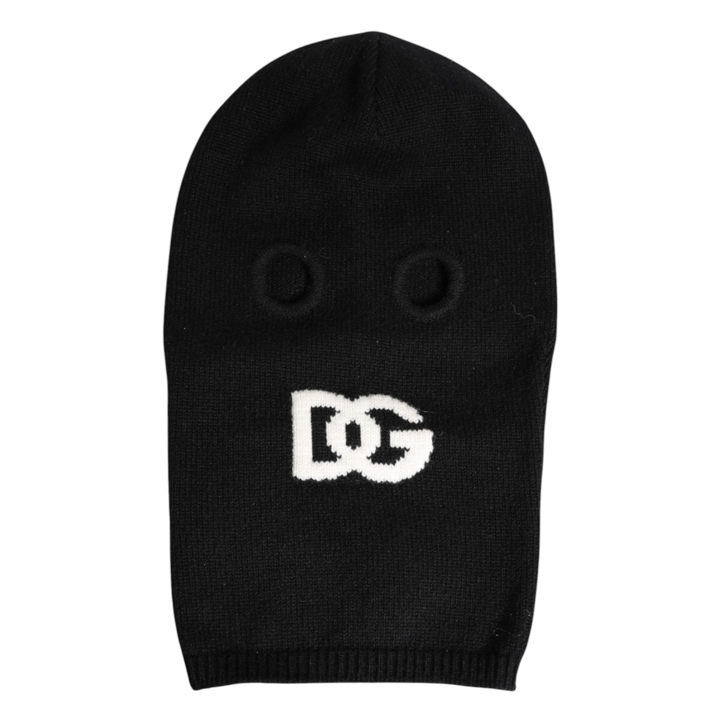 Dolce & Gabbana Schwarze Kaschmir-Strick-Skimaske Balaclava-Mütze