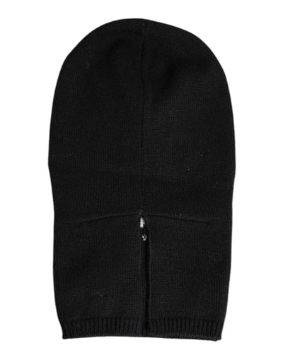 Dolce & Gabbana Schwarze Kaschmir-Strick-Skimaske Balaclava-Mütze