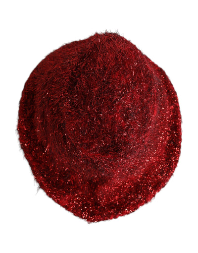 Dolce & Gabbana Roter Viskose-Lametta-Eimerhut mit breiter Krempe