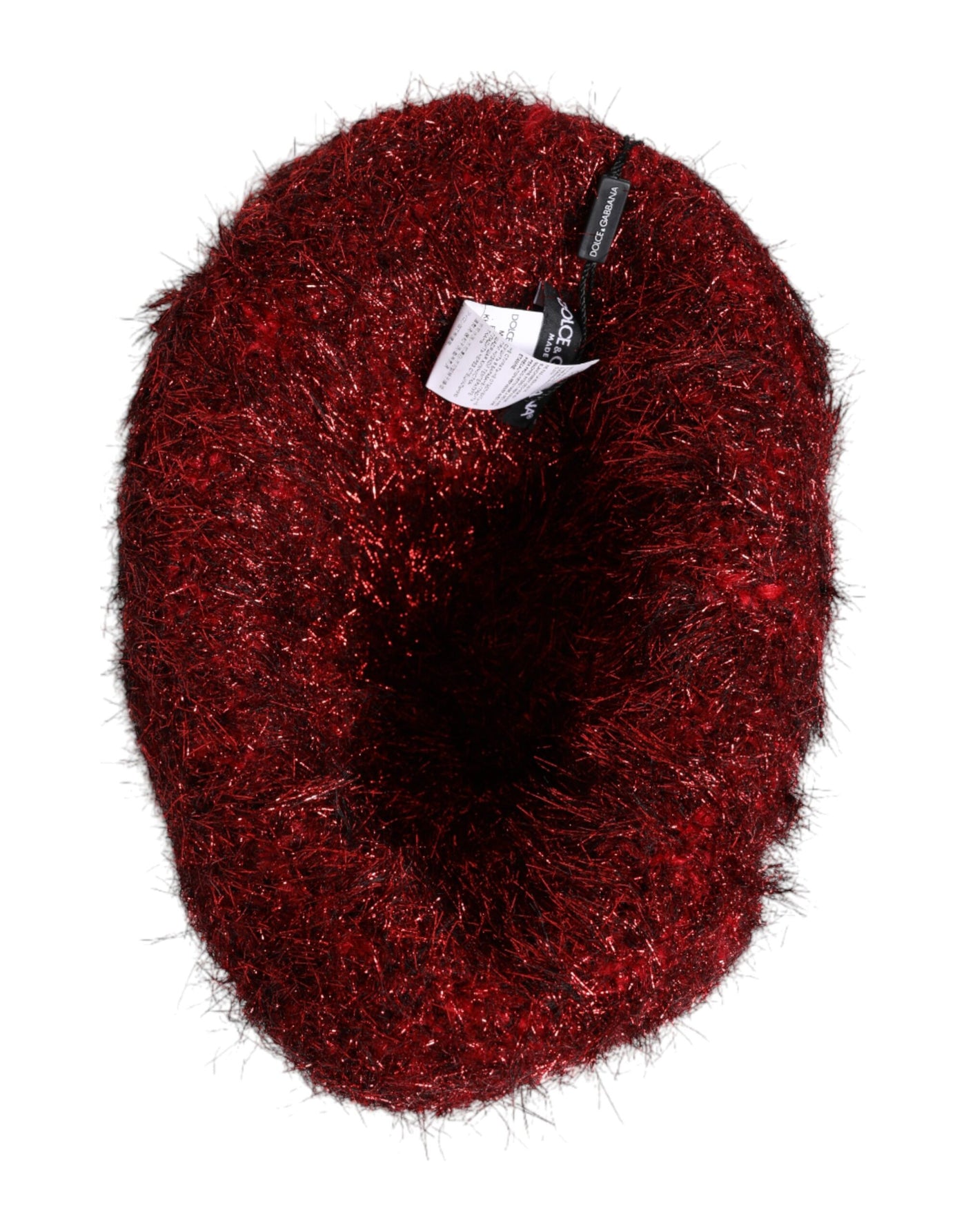 Dolce & Gabbana Roter Viskose-Lametta-Eimerhut mit breiter Krempe