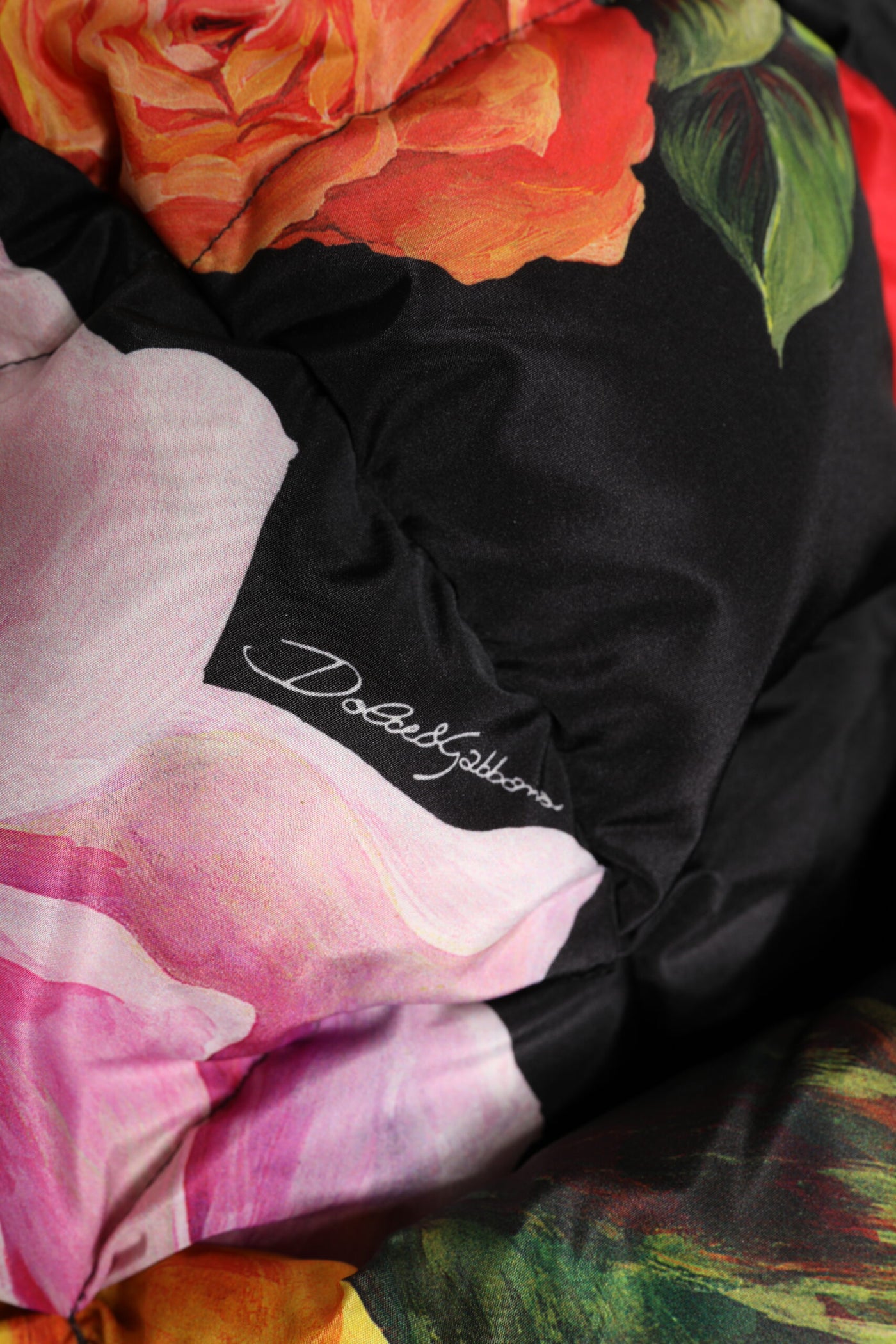 Dolce & Gabbana Schwarzer Blumendruck Ganzkopf-Wickelhut