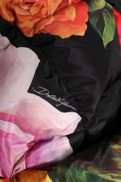 Dolce & Gabbana Schwarzer Blumendruck Ganzkopf-Wickelhut