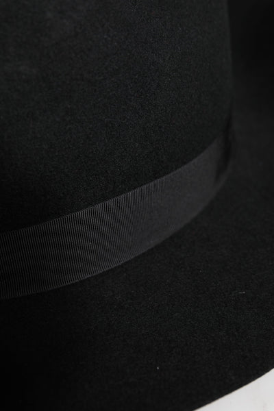 Dolce & Gabbana Schwarzer Trilby Fedora Hut mit breiter Krempe