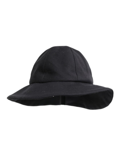 Dolce & Gabbana Schwarzer Eimerhut aus Baumwolle mit breiter Krempe