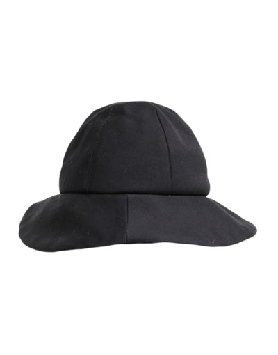 Dolce & Gabbana Schwarzer Eimerhut aus Baumwolle mit breiter Krempe