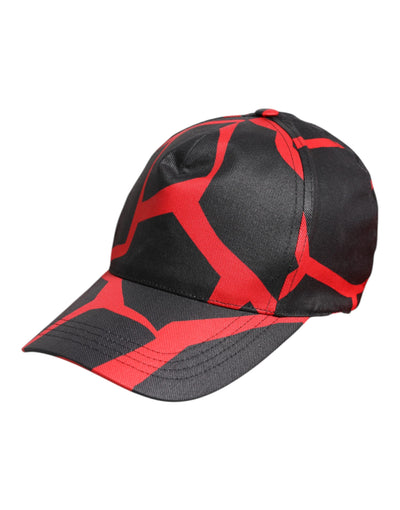Dolce & Gabbana Rot Schwarz Spitze Tüll Baumwolle Baseballmütze