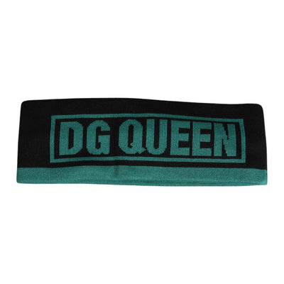 Dolce & Gabbana Schwarze Seide gestrickt DG Königin Stirnband Hut