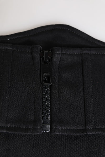 Dolce & Gabbana Schwarzer Baumwolltaille Smokinggürtel Kummerbund
