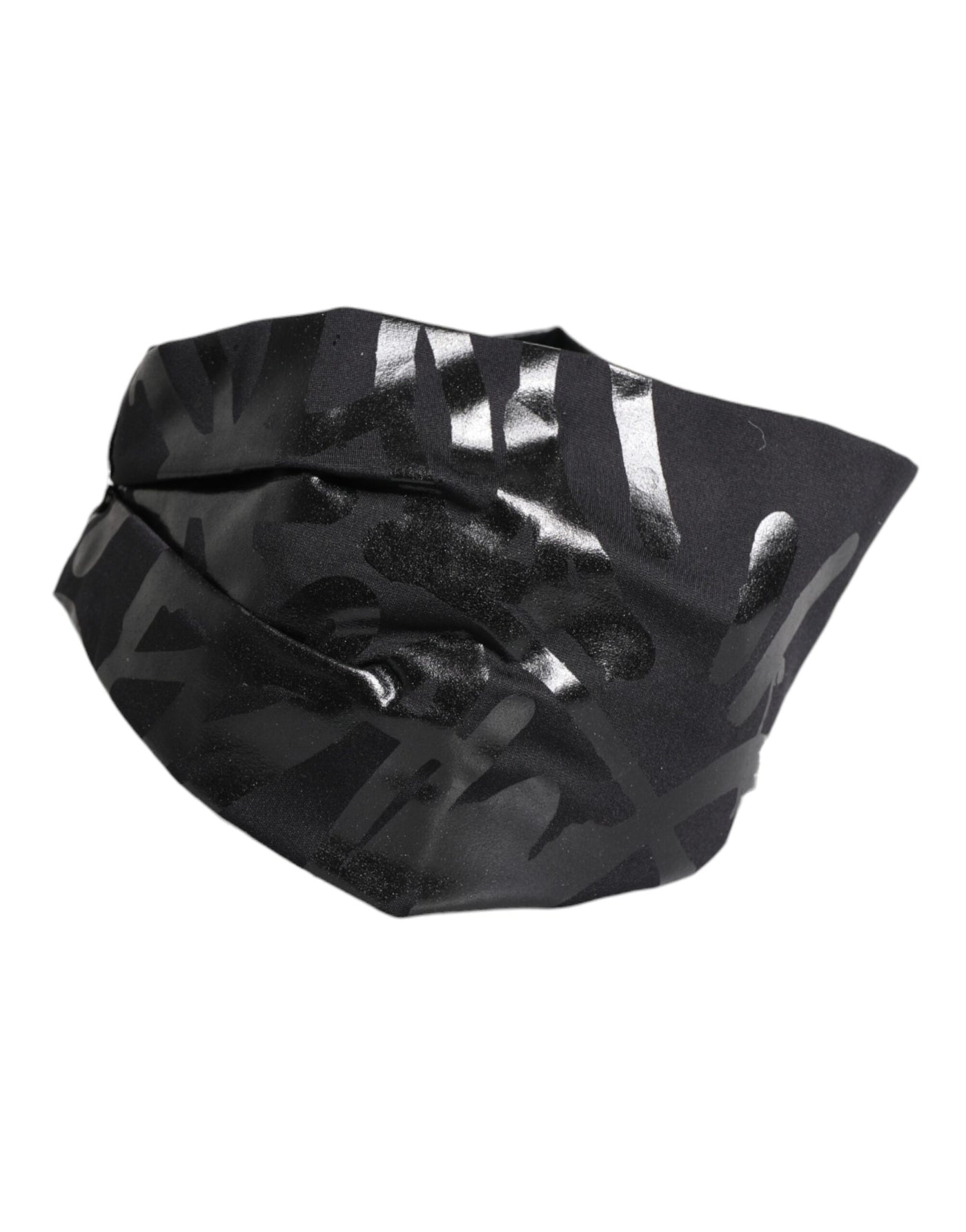 Dolce & Gabbana Schwarzes Nylon Stretch DG Logo Stirnband Hut