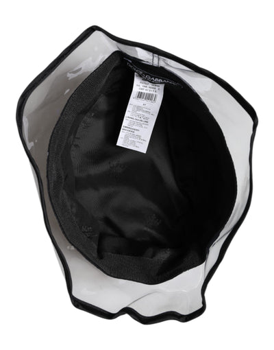 Dolce & Gabbana Schwarzer Nylon PVC DG Logo Eimer Hut