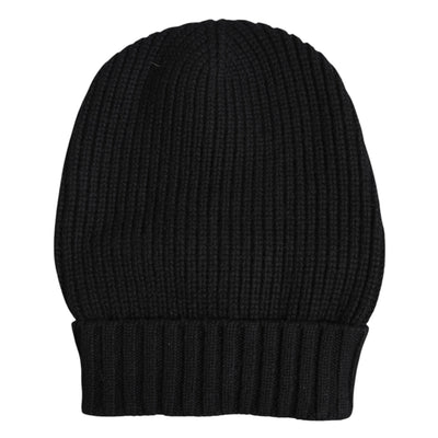 Dolce & Gabbana Schwarze Kaschmir-Strickmütze Winter Beanie