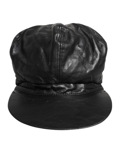 Dolce & Gabbana Schwarzes Kalb Newsboy Capello Cabbie Hut