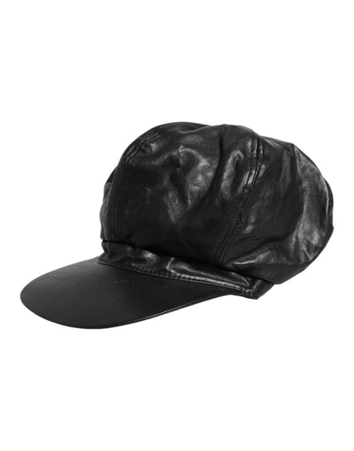 Dolce & Gabbana Schwarzes Kalb Newsboy Capello Cabbie Hut