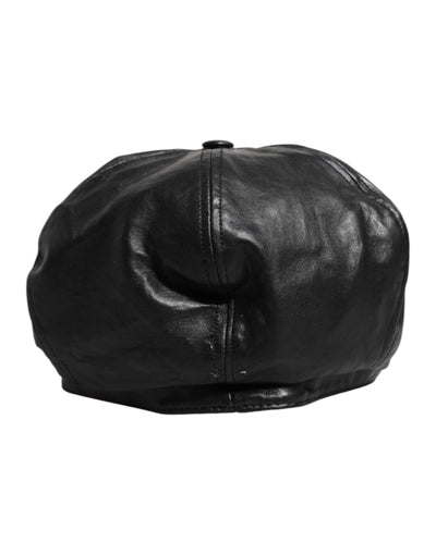 Dolce & Gabbana Schwarzes Kalb Newsboy Capello Cabbie Hut