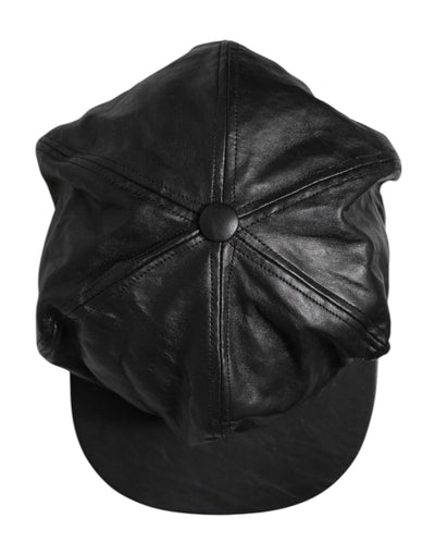 Dolce & Gabbana Schwarzes Kalb Newsboy Capello Cabbie Hut