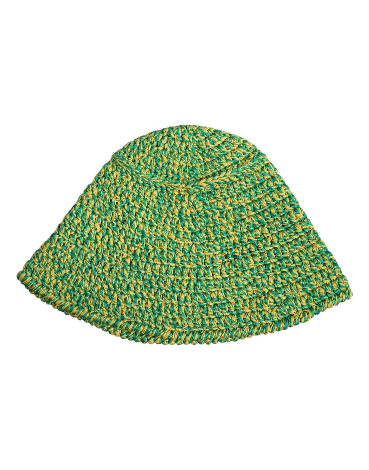 Dolce & Gabbana Grüner gehäkelter DG-Logo-Eimerhut aus Baumwolle