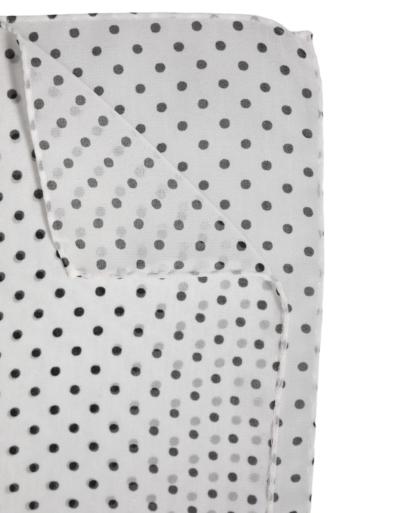Dolce & Gabbana Weißer gepunkteter Polyester-Wickeltuch-Schal