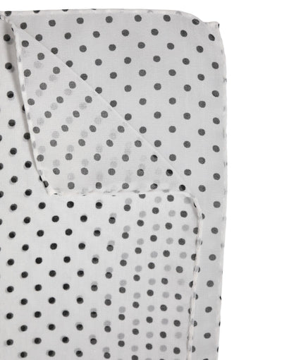 Dolce & Gabbana Weißer gepunkteter Polyester-Wickeltuch-Schal