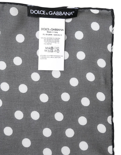 Dolce & Gabbana Schwarzer gepunkteter Polyester-Wickeltuchschal