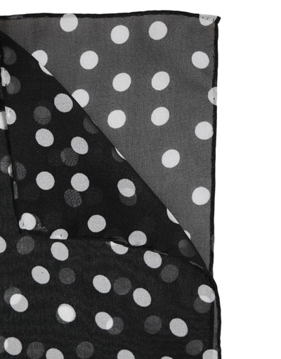 Dolce & Gabbana Schwarzer gepunkteter Polyester-Wickeltuchschal