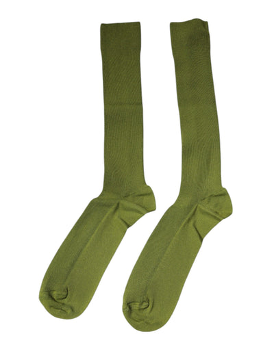 Dolce & Gabbana Grüne Baumwolle Logo über die Wade Socken