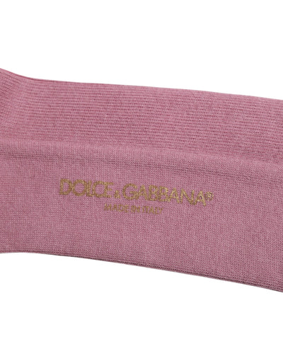 Dolce & Gabbana Rosa Baumwolle über die Wade Socken