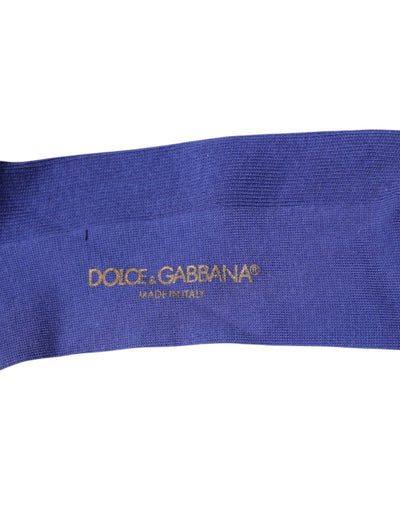 Dolce & Gabbana Lila Baumwolle Logo Over The Calf Socken