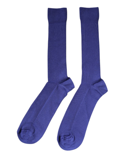 Dolce & Gabbana Lila Baumwolle Logo Over The Calf Socken