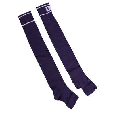 Dolce & Gabbana Lila Baumwolle DG Logo Print Open Toe Socken