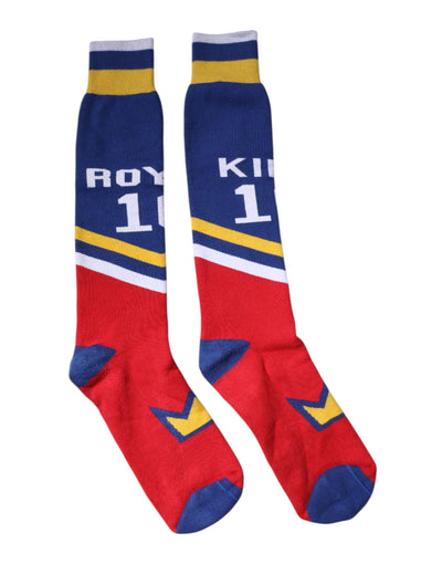 Dolce & Gabbana Mehrfarbig bedruckte Socken aus Baumwolle über der Wade