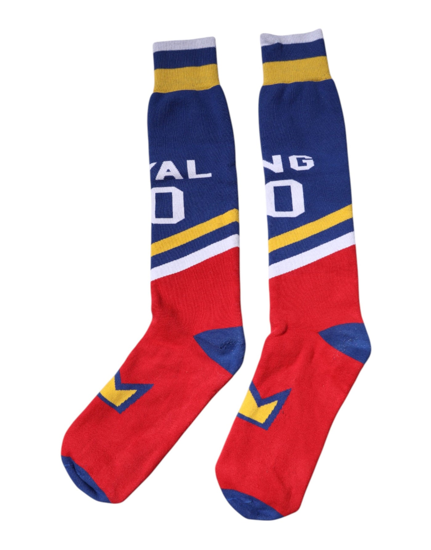 Dolce & Gabbana Mehrfarbig bedruckte Socken aus Baumwolle über der Wade