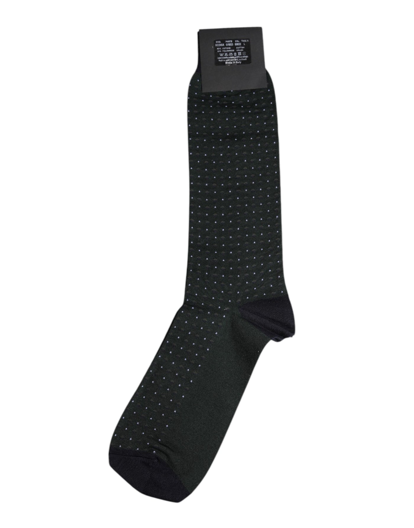 Dolce & Gabbana Schwarze gepunktete Baumwollsocken mit mittlerer Wade
