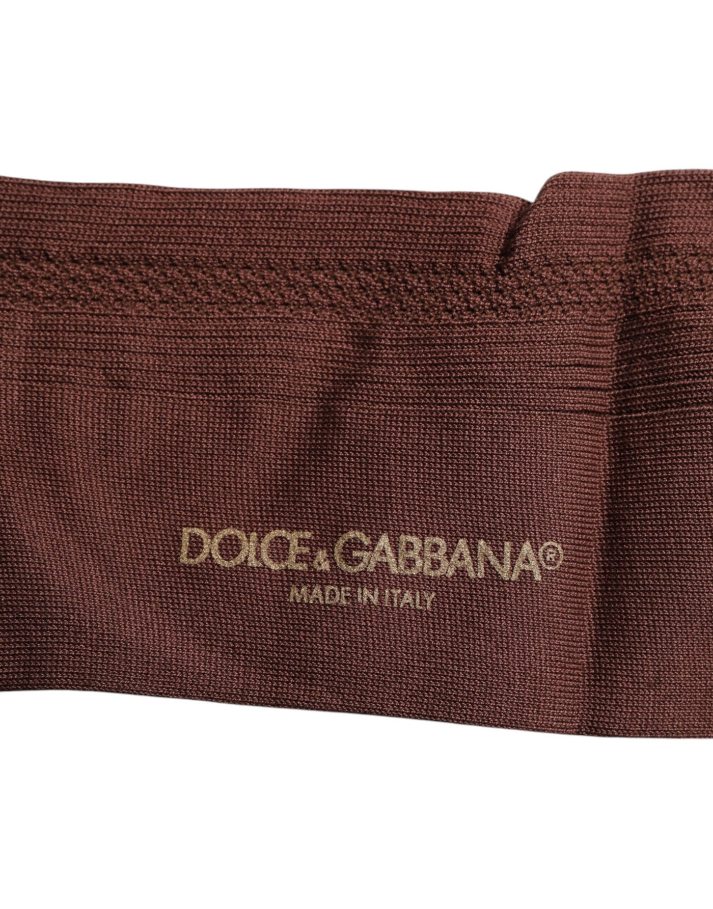 Dolce & Gabbana Braune Stretch Logo Print Mid Calf Socken