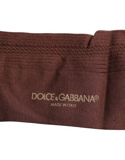 Dolce & Gabbana Braune Stretch Logo Print Mid Calf Socken