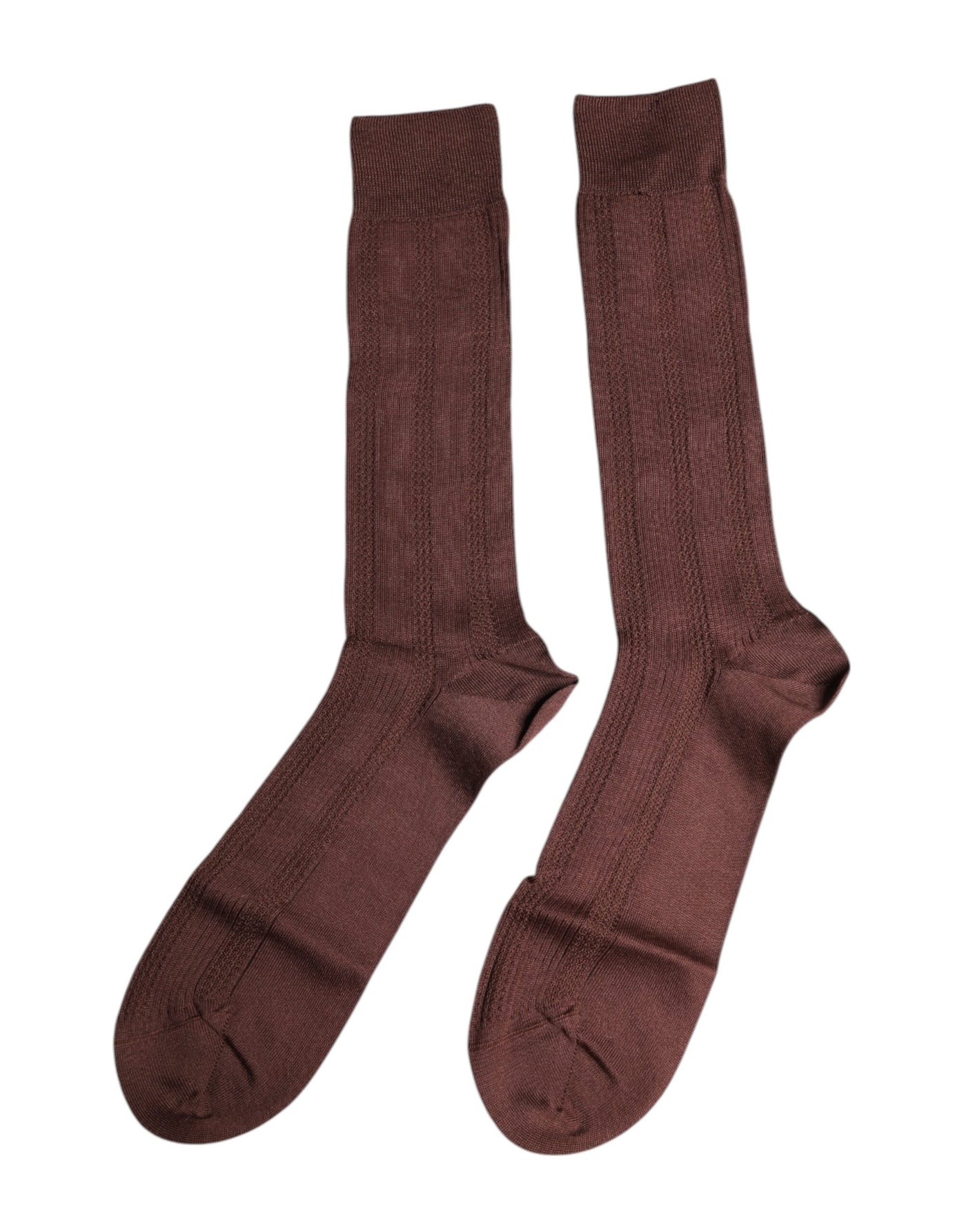 Dolce & Gabbana Braune Stretch Logo Print Mid Calf Socken