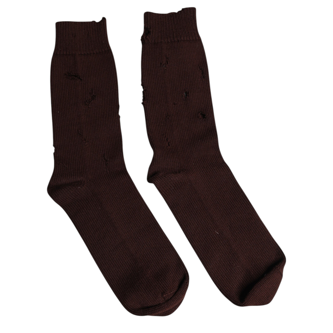 Dolce & Gabbana Brown Solid Cotton Stretch Mid Calf Socken