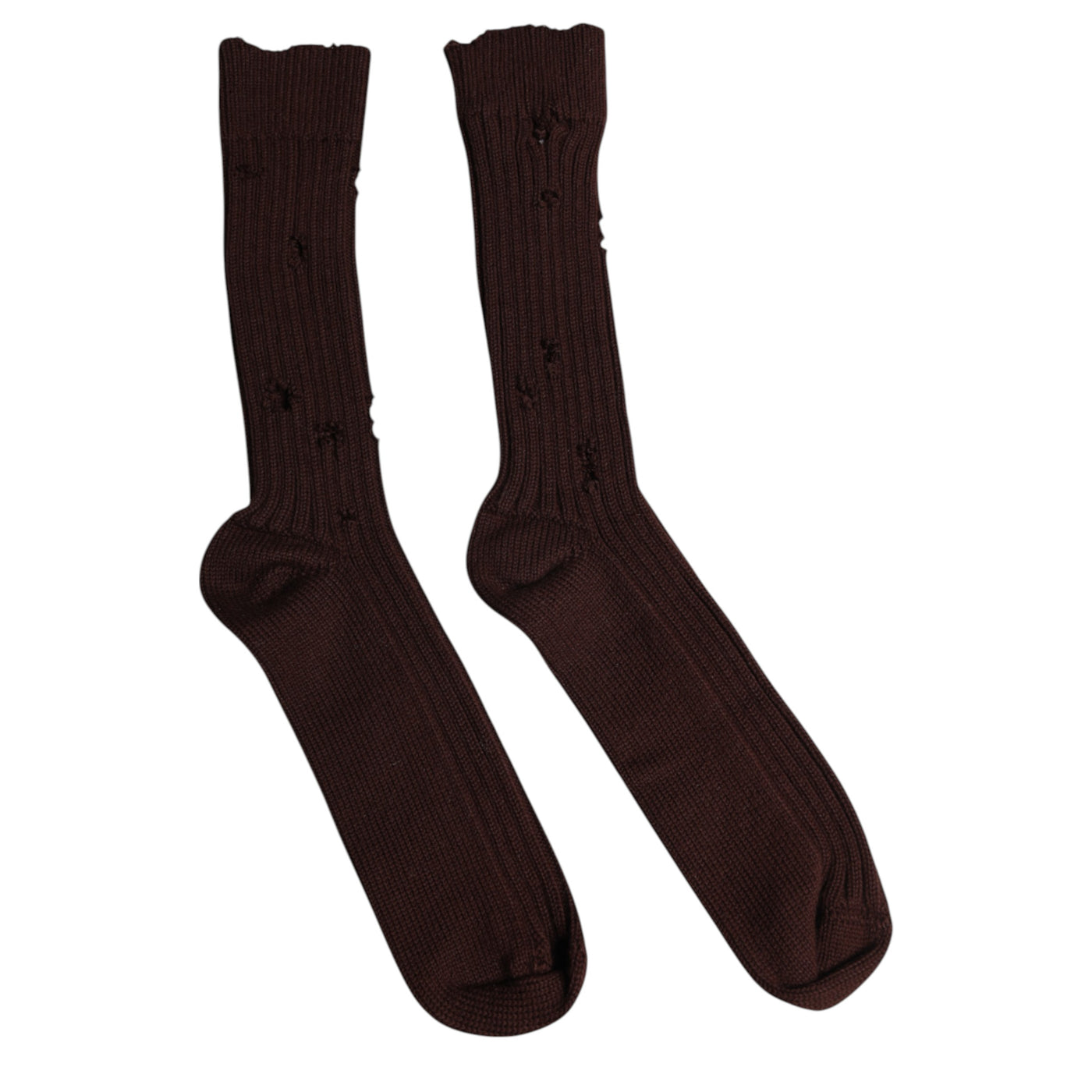 Dolce & Gabbana Braune Baumwoll-Stretch-Socken für die Wade