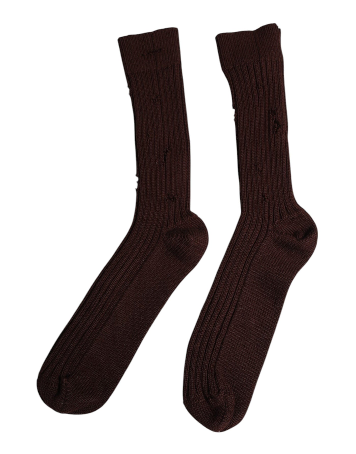 Dolce & Gabbana Braune Baumwoll-Stretch-Socken für die Wade