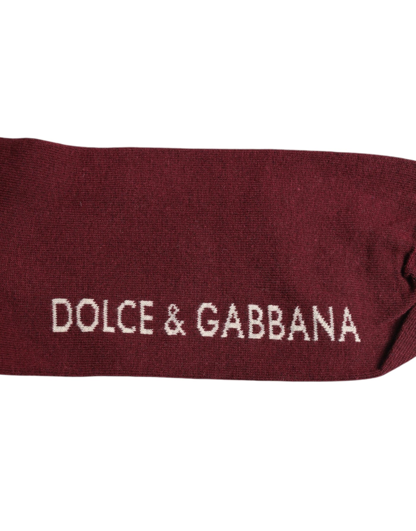 Dolce & Gabbana Burgundy Stretch Logo Print Mid Calf Socken