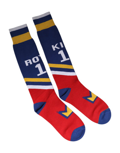 Dolce & Gabbana Multicolor Cotton Stretch Over Calf Socken