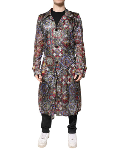 Dolce & Gabbana Multicolor Royal Bee Crown Trenchcoat Jacke