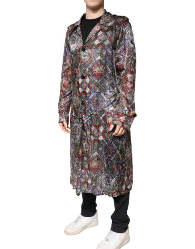 Dolce & Gabbana Multicolor Royal Bee Crown Trenchcoat Jacke