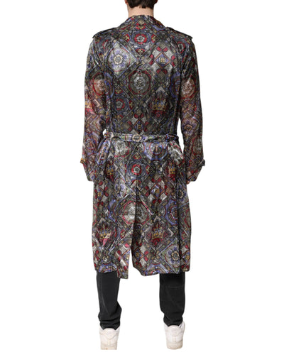 Dolce & Gabbana Multicolor Royal Bee Crown Trenchcoat Jacke